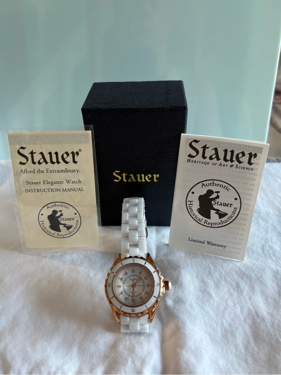 Accessories - Stauer White Ceramic and Rose Gold Watch